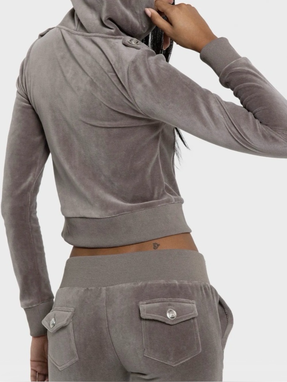 Express velour sequin hoodie in Mauve